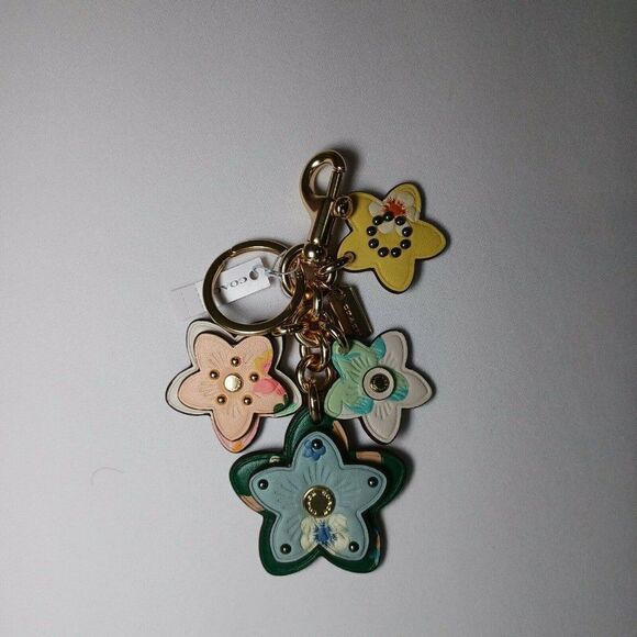 NWT C8346 Coach Mystical Floral Wildflower Cluster Mix Bag Charm Keychain - Picture 1 of 2